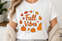 Fall Vibes Autumn Pumpkin T-Shirt Design Product Image 1
