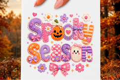 Faux Yarn Spooky Season Ghost Pumpkin PNG Product Image 1