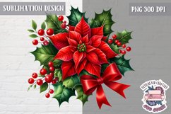 Christmas Poinsettia Flower Sublimation PNG winter Decor Product Image 1