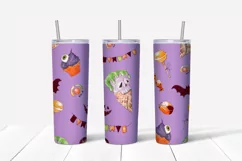 Cute Halloween sublimation design. Skinny tumbler wrap Product Image 5