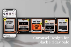 Black Friday Sale Instagram Carousel &amp; Canva Template Product Image 5