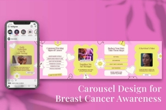 Breast Cancer Awareness Instagram Carousel &amp; Canva Template Product Image 5