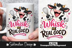 Whisk It Real Good Funny Baking Cow Kitchen Humor PNG Product Image 1