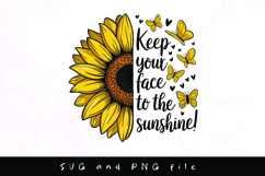 Sunflower with positive quote and butterflies svg design Product Image 1
