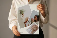Diagonal Minimal Stacked Photo Collage | Editable Canva Product Image 5