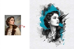 Water Ink Portrait Wall Art Template Product Image 6