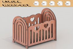 Baby cradle laser cut SVG files for glowforge, Baby Crib 402 Product Image 2