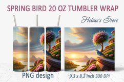 Spring bird tumbler wrap | Tumbler sublimation 20 oz Product Image 1