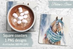 Christmas horse coaster|Square coaster sublimation| Bundle Product Image 6