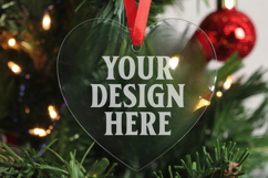Christmas Heart Crystal Glass Ornaments Mockups Product Image 1