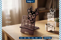 Cute Winter Animal Phone Holder SVG | Cozy Desk Stand Product Image 3