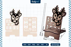 Cute Winter Animal Phone Holder SVG | Cozy Desk Stand Product Image 2