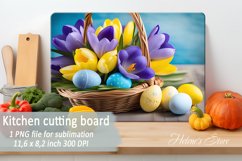 Spring Flowers and Easter eggs cutting board sublimation PNG Product Image 2