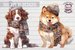 Autumn Dogs in sweater Sublimation10 designs Product Image 6