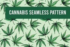 Cannabis Digital Paper.Cannabis pattern JPG Product Image 1