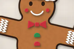 3D Layered Gingerbread Man SVG Christmas Paper Cut File Product Image 5