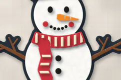 3D Layered Snowman SVG Christmas Paper Cut File Product Image 3