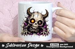 Horned Skeleton Clipart Sublimation PNG Product Image 1