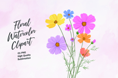 Watercolor floral clipart sublimation png Product Image 1