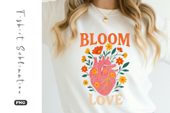 Bloom With Love Retro Heart T-Shirt Sublimation Product Image 1