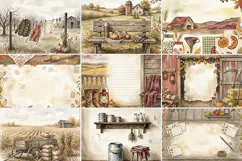 Autumn Farm Junk Journal Digital Paper| Junk Journal Product Image 6