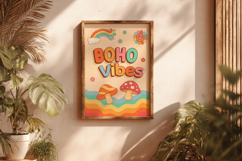 Groovy Retro Clipart Set, 70s Boho Hippie SVG Elements Product Image 5