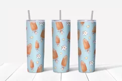 Giraffe sublimation design. Skinny tumbler wrap design. Product Image 5