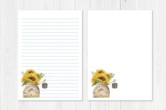 Watercolor Sunflower Stationary Template Product Image 5