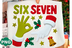 Faux Yarn Six Seven Meme Christmas PNG Product Image 2