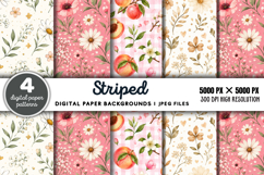 Striped Digital Paper Backgrounds JPG Product Image 1
