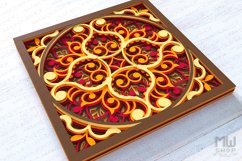 3D Mandala SVG file, Layered Mandala SVG DXF - M245 Product Image 5