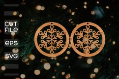 Template earrings SVG I Laser Cut Files I Snowflakes Product Image 1