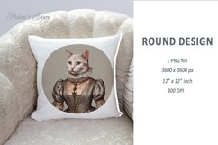 Lady cats round design| cat in medieval costume Product Image 1