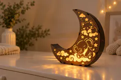 Sleepy Animals Moon Lantern SVG Laser Cut Files Product Image 2