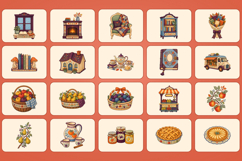 Little Autumn Society 100 Folk Gouache PNG Cliparts Product Image 8