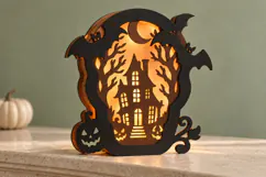 Haunted House Halloween Lantern SVG Laser Cut Files Product Image 2