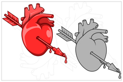 Realistic Heart Pierced by an Arrow of Love Product Image 5