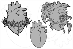 Realistic Heart with Bouquet of Roses Product Image 5