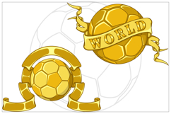 Soccer ball symbol surrounded by ribbon Product Image 5