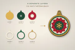 3D Layered Christmas Ornament SVG Product Image 6