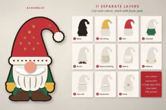 3D Layered Christmas Gnome SVG Product Image 4