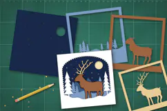 3D Layered Christmas Reindeer SVG Product Image 6