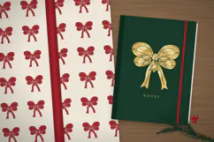 Christmas Bow with Holly and Jingle Bell SVG Product Image 6