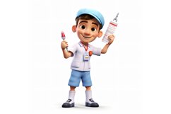 3D Pixar Character Child Boy Nurse with relevant environment Product Image 1