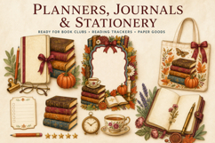 Cozy Bookish Autumn 82 PNG Clipart Bundle Product Image 5