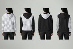 Women Hoodie Mockup Set Asian Model Studio. Generated Ai Product Image 5
