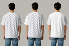 5 Oversized T-Shirt mockups on Asian Man. Generated Ai Product Image 5