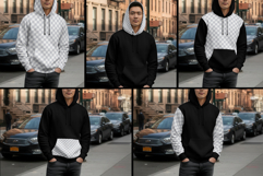 6 Urban Streetwear Hoodie Mockup on Asian Man. Generated AI Product Image 5