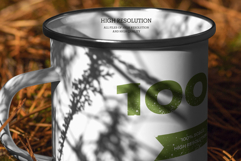 7 Mockups of Enamel Metal Mug in the Hand Man On The Outdoor Product Image 5