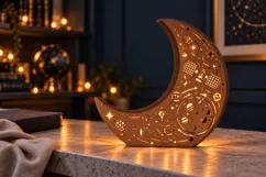 Space Crescent Moon Lantern SVG Laser Cut Files Product Image 2